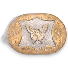 Butterfly Western Paisley Engraved Boho Vintage Belt Buckle