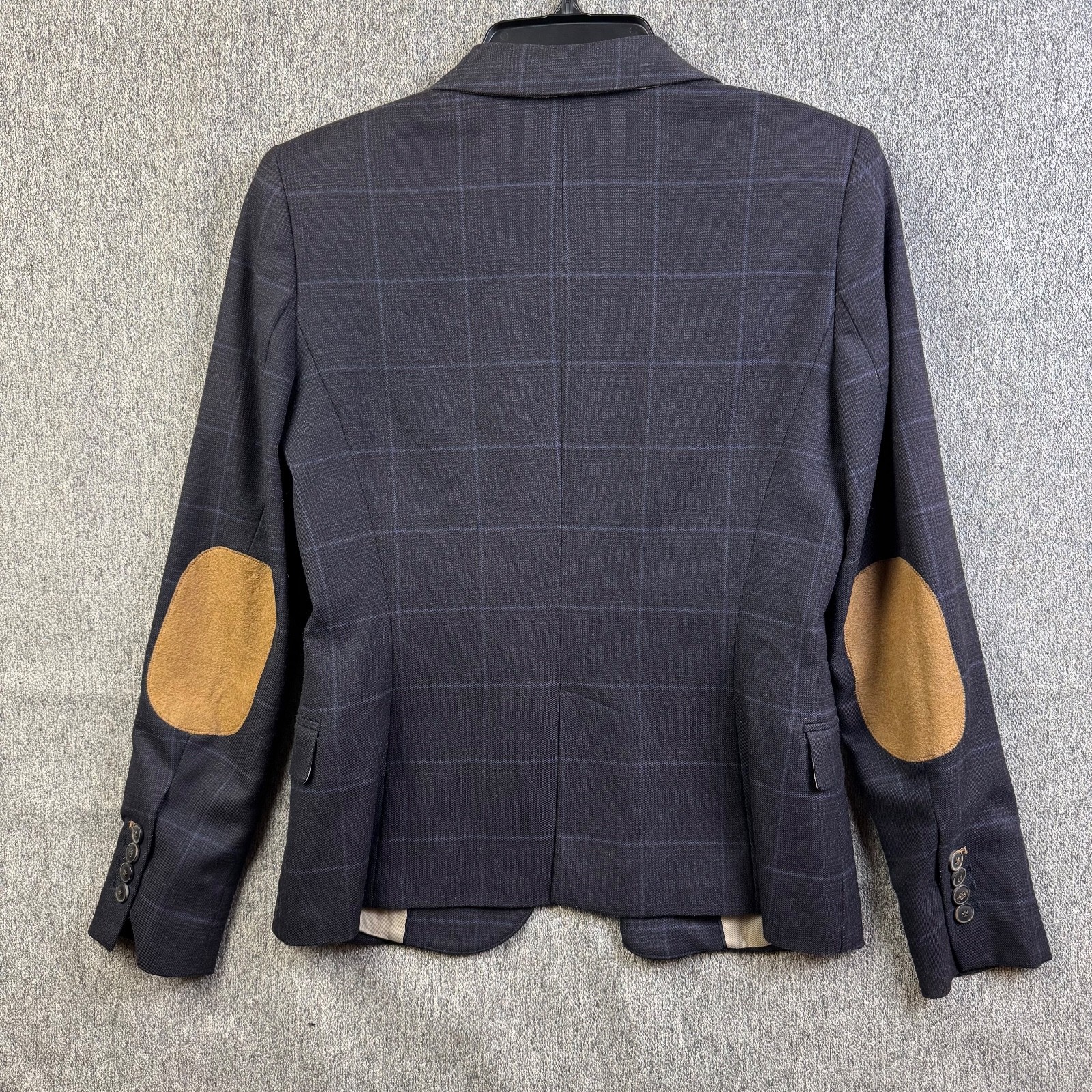 Zara Basic Plaid Single Button Elbow Patch Blazer… - image 2