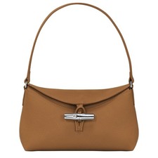 Longchamp Le Roseau Hobo Small Leather Shoulder Bag NEW Natural