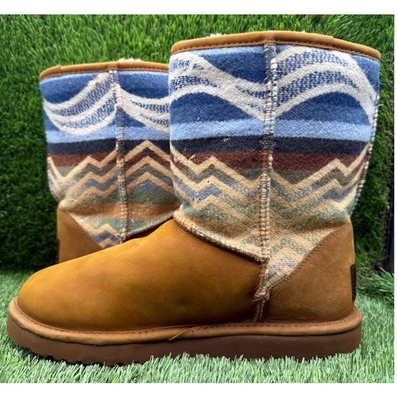 UGG Women's Pendleton Classic Southwest Aztec Brown Boot 1011215 – Size 10 - Image 3 of 4