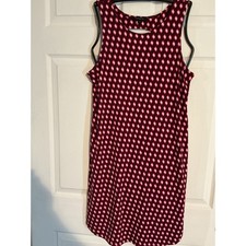 Banana Republic Womens M Burgundy Pink Geometric Diamond Keyhole Shift Dress