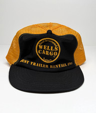 Wells Cargo Trailers Mesh Black & Yellow Snapback Trucker Hat Made in USA