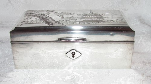 Vintage Japanese Sterling Silver Jewelry Box Circa 1940 Signed - Picture 14 of 18