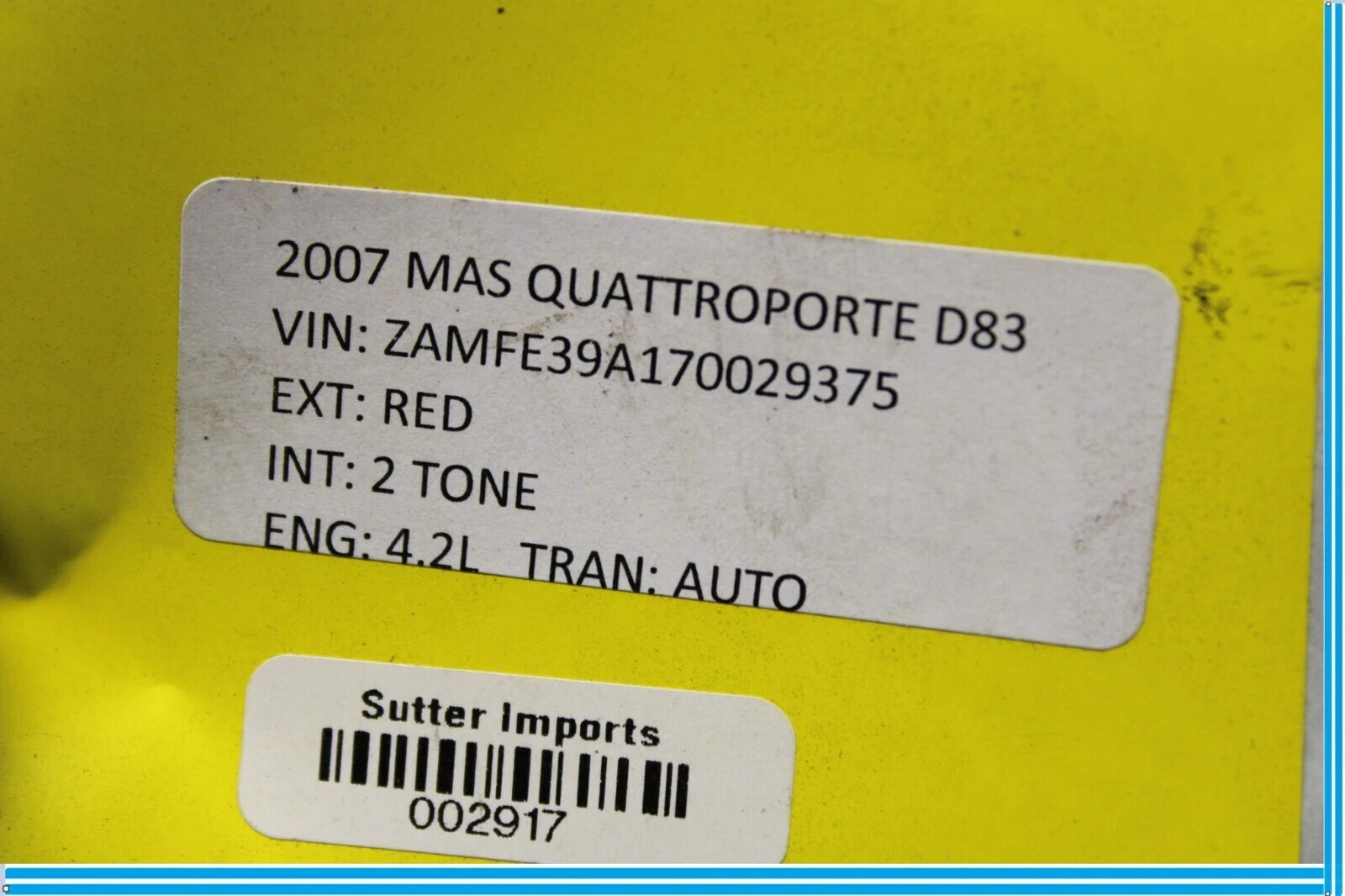 04-11 Maserati Quattroporte M139 4.2L 6HP26 45HP Automatic Transmission OEM