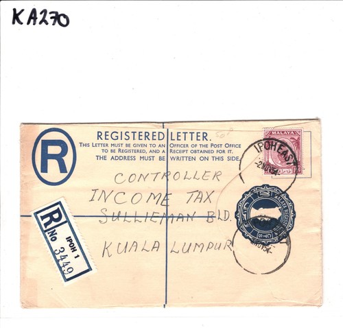MALAYA PERAK Cover Ipoh Registered Kuala Lumpur INCOME TAX 1954 {samwells}KA270 - Picture 7 of 8