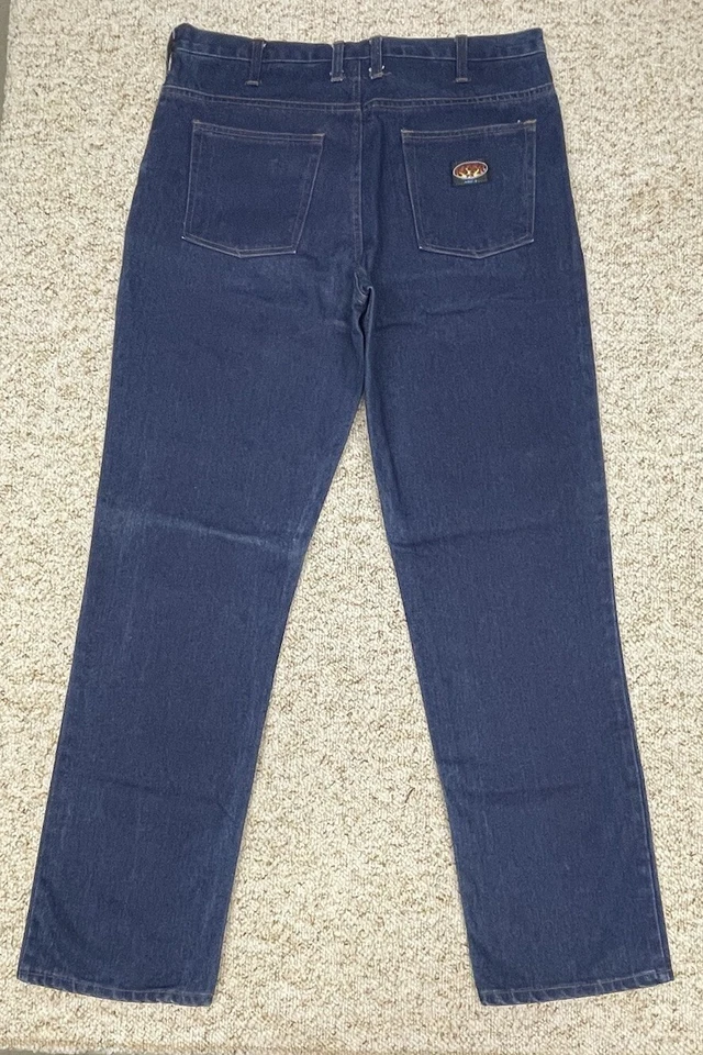 Rasco FR Jeans Men 38x34 Blue Work Fire Resistant Denim HRC2 100% Cotton - Image 3 of 4