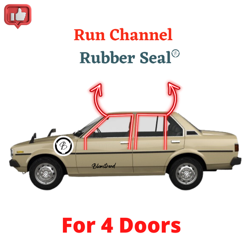 SET Toyota Corolla KE70 4D Sedan (1980-1983) Window Run Channel Rubber Seal - Picture 1 of 6