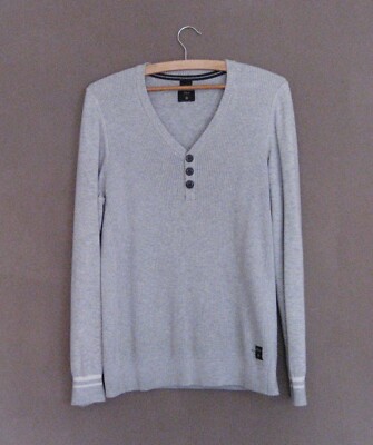 s.Oliver leichter Herren Pullover Pulli Strick Gr. S Hellgrau
