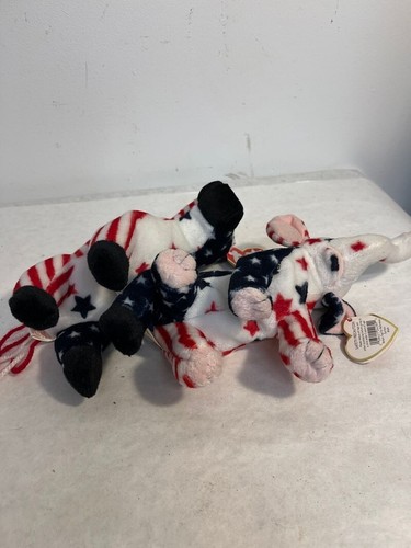 Lot Of 2 Ty Beanie Babies Lefty and Righty 2000 Elephant Donkey Has Tags Rare - Picture 4 of 6