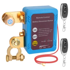 Wireless Dual Remote Car Battery Disconnect Relay Master Kill Cut-off Switch 12V