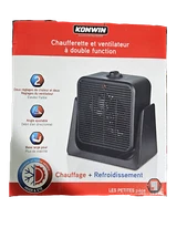 Konwin Dual Function Heater And Fan Black 9 X 5 X 10