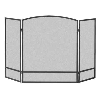 Style Selections 48-in Black Powder Coated Steel 3-panel Arched Fireplace Screen