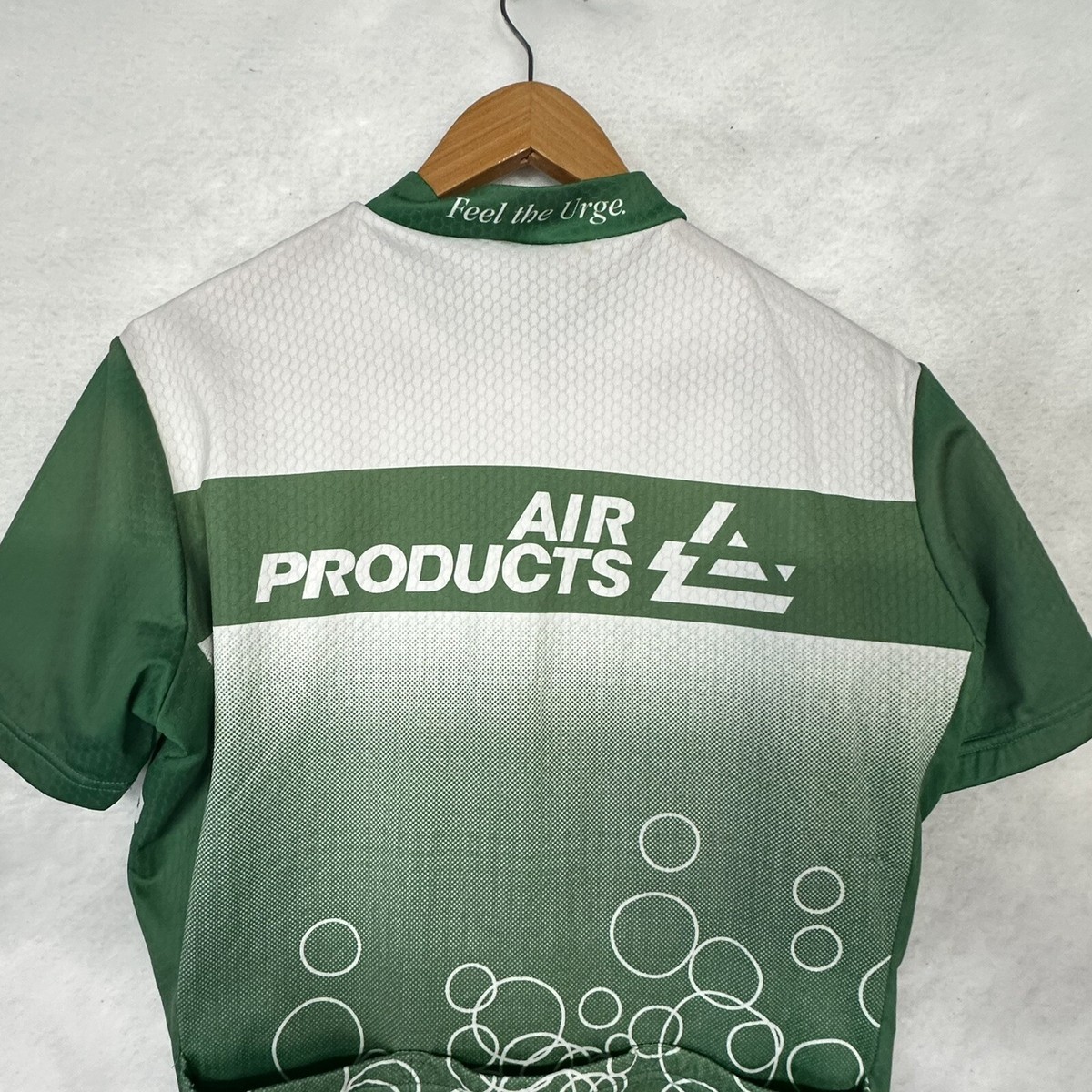 Maillot Cycliste Vintage Chewitt SGC Sucy Acrylique Blanc/vert - Taille 186/XL