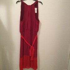 Lane Bryant Womens Size 18 Burgundy w Red Sleeveless Flare Dress NEW NWT