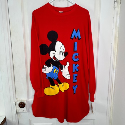 Vintage 90's Disney Mickey Unlimited Night Sleep Long Sleeve T-Shirt Medium NWT