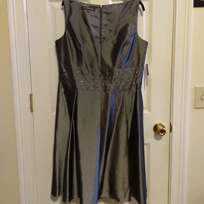 New Women's Retro Grey Beaded Special Occasion/Party Size  16