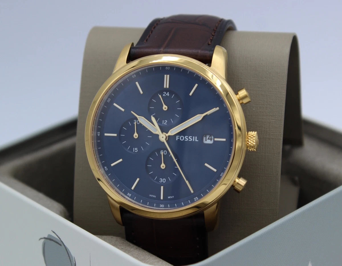 Fossil blue and gold best sale watch