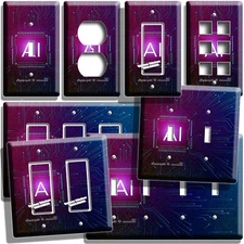 AI ARTIFICIAL INTELLIGENCE MICROCHIP BOARD LIGHT SWITCH OUTLET WALL PLATES DECOR