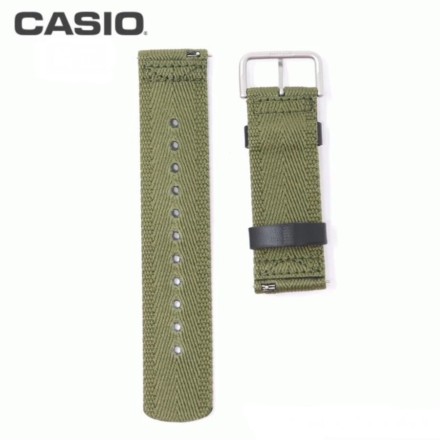 Correa de reloj Casio Pro Trek de nailon caqui genuino 10568024 para PRW-6600YB Foto 4 de 4