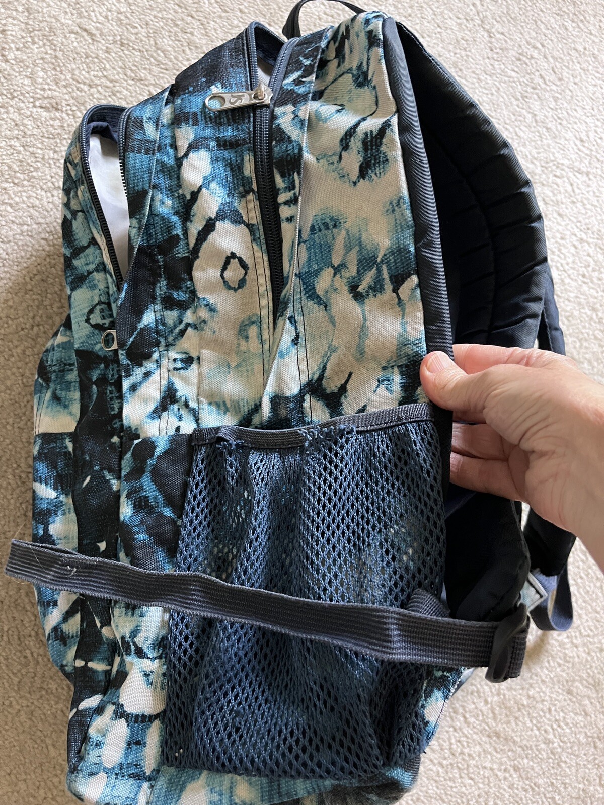 JanSport Tie Dye Big Student Backpack Navy Blue Indig… Gem