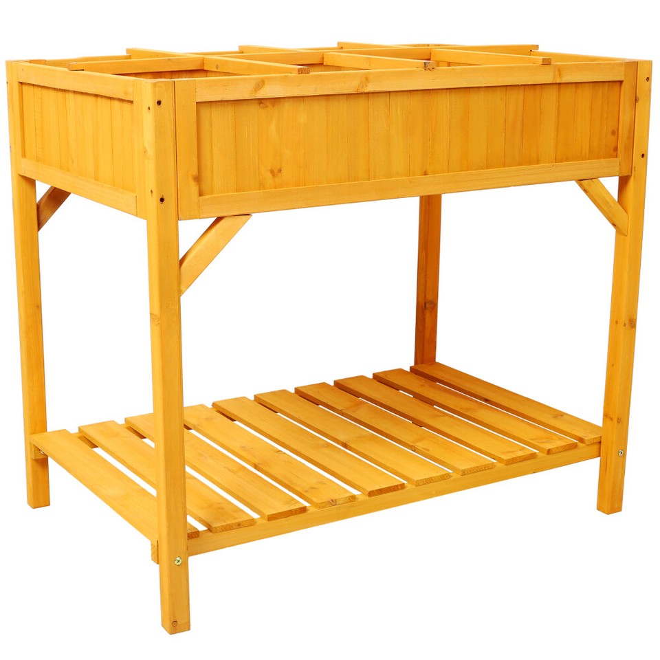 Raised Garden Bed with Legs, Elevated Planter Box with 8 Grids