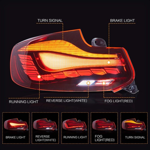 GTS Red Tail Lights W/Animation For BMW 2Series 2014-2021 F22 F23 F87 Rear pair - Picture 4 of 12