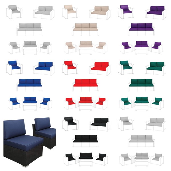 Almohadillas de cojín para sillón sofá muebles de jardín de ratán Keter Allibert California
