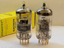2x Amperex Holland 6922 = E88CC w/ One Select Tube - Heerlen 1964/65  - NOS
