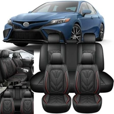 For Toyota Camry Car Seat Cover Full Set Leather 5-Seats Front Rear Protectors
