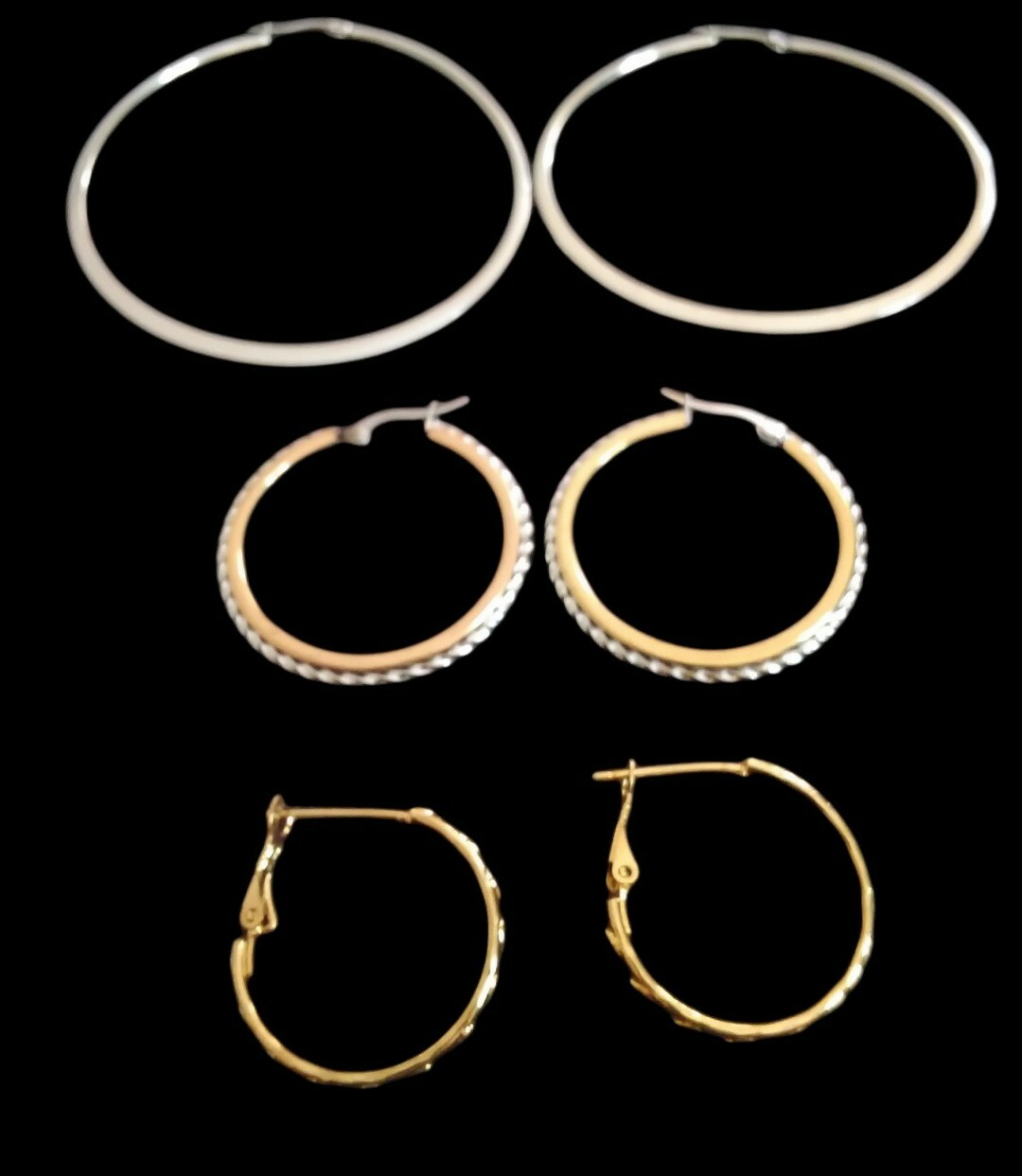 3-Pack Stainless Steel Hoop Earrings Set for Women-image