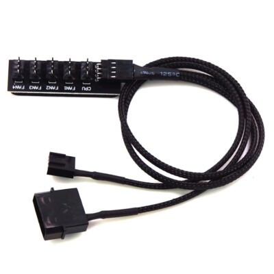4pin PWM Molex Fan Hub 1-to-4/1-to-5 PC 12V Schwarz Kabel Lüfter Splitter 40cm Farbe