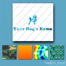 Custom Poodle Dog Name Decal Sticker - 25 Printed Fills - 6 Fonts