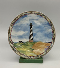 American Atelier Signals Salad Plate (s) Cape Hatteras Lighthouse Nautical Sea