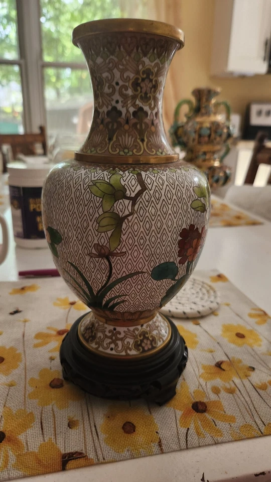 10 Inch Intricate Chinese Cloisonne Vase - Image 2 of 4