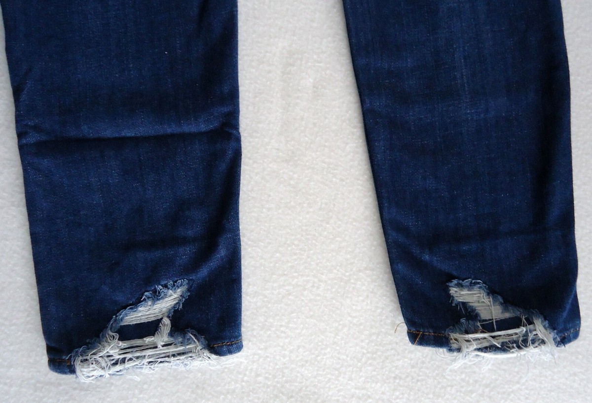 Jean American Eagle - Taille 0R, Coupe Haute, Effet Destroyed, Avec Boutons