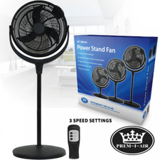 16" Pedestal Fan Large High Speed Adj Height 3 Speed Quite with Remote and Timer
