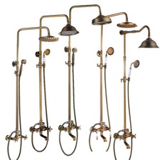 Duschsystem mit 8" Duschkopf Retro Duscharmatur Regendusche Duschset Handbrause