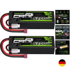 2s Lipo Akku 7,4V 6200mAh 50C mit T Stecker Hardcase Lipo Batterie Zellen für...