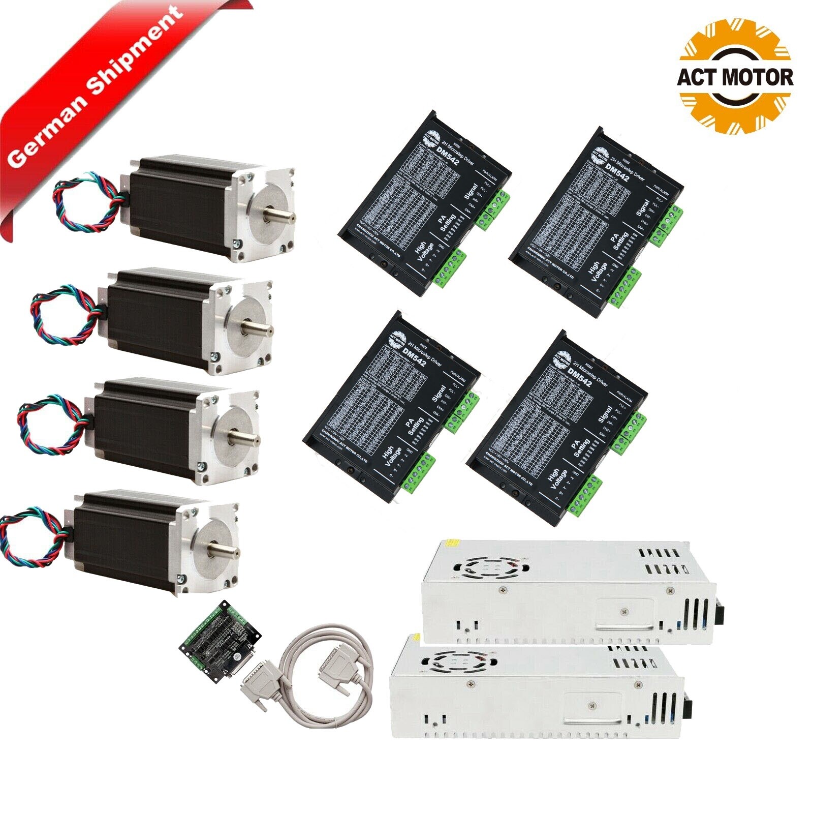 Kit de control de controlador 4 ejes Nema 23 435 oz-in 4.2A kits CNC DM542