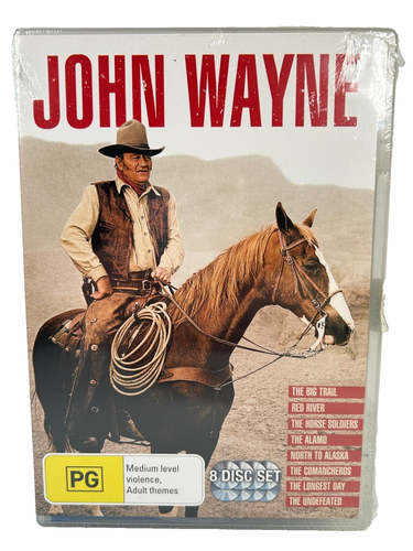 New ~ John Wayne 8 Disc Set DVD ~ 8 Movies Big Trail Red River Alamo ~ R4