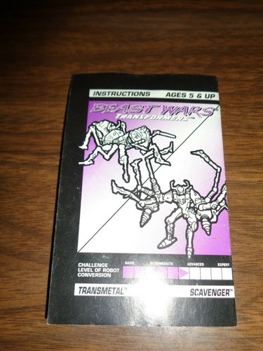 Transformers Beast Wars Transmetal SCAVENGER Instructions ONLY