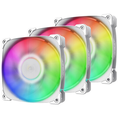 3x - Geometric Future - Squarma 2501 - RGB PWM - 120mm PC Gehäuse Lüfter, weiß