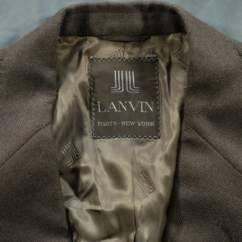 Casaco esportivo vintage Lanvin Blazer 38 marrom Paris Hopsack EUA botões dourados - Imagem 4 de 4