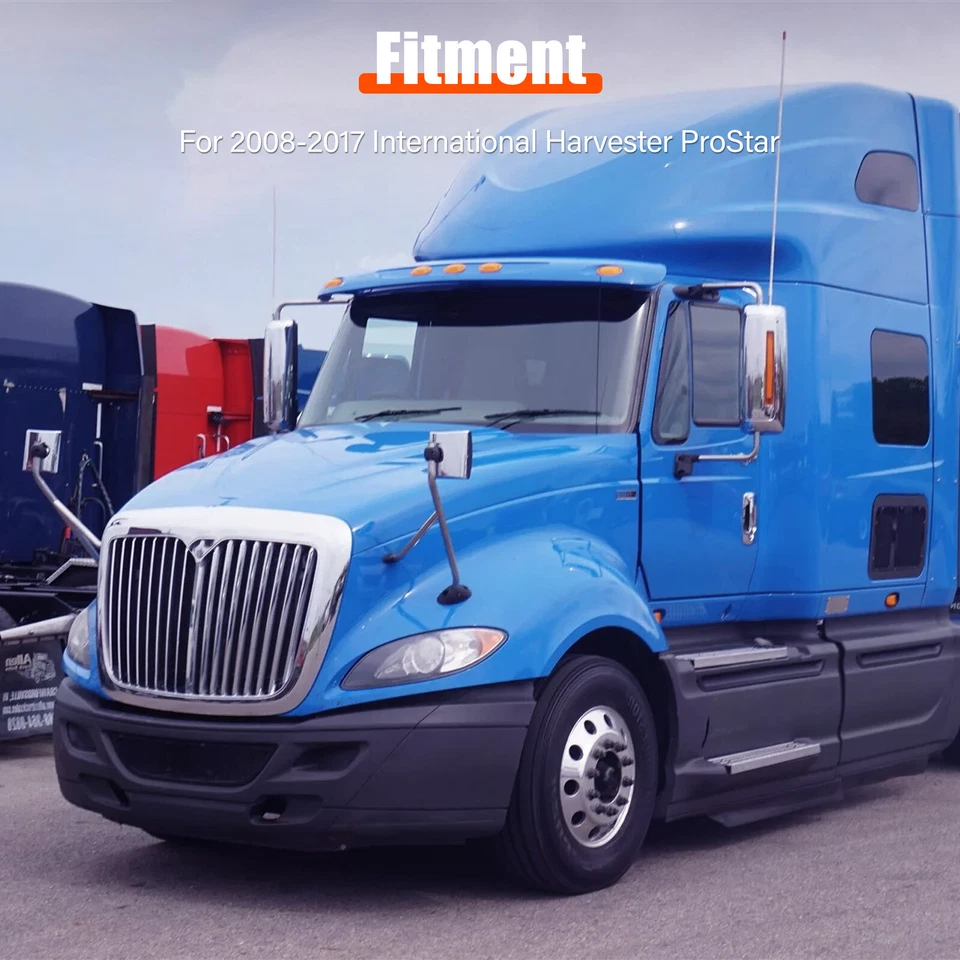 Espejos retrovisores manuales con capó cromado lateral para International Harvester ProStar 2008-2017 Foto 2 de 4