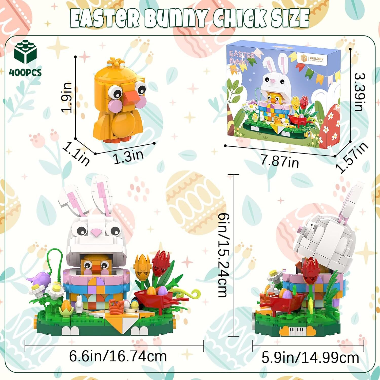 Nubee Easter Bunny Chick Building Sets, Gifts for Kids Teens Adults...