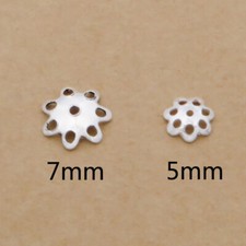 925 Sterling Silver Flower Bead Cap Shiny Spacer for Bracelet Necklace 5mm 7mm