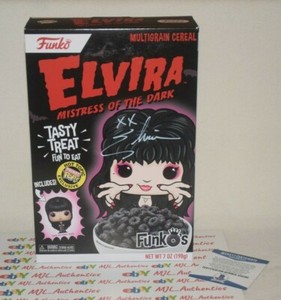 ELVIRA SIGNED AUTOGRAPHED FUNKO CEREAL BOX W/ PROTECTOR BAS COA H56188 | eBay