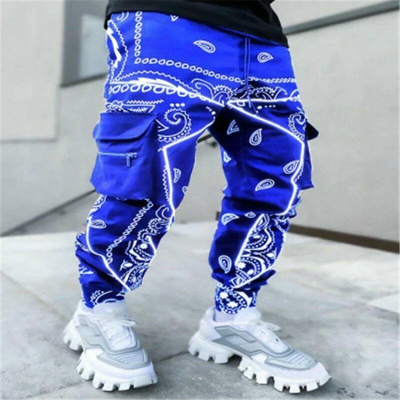 Pantalones De Chándal Para Hombre Moda De Hip Hop Holgados Pañuelo Ropa De  Calle