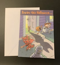 Halloween Greeting Card Designer Greetings new with envelope Funny shadow