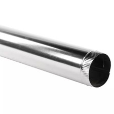 Master Flow 7 In. X 2 Ft. round Metal Duct Pipe 30-Gauge galvanized steel